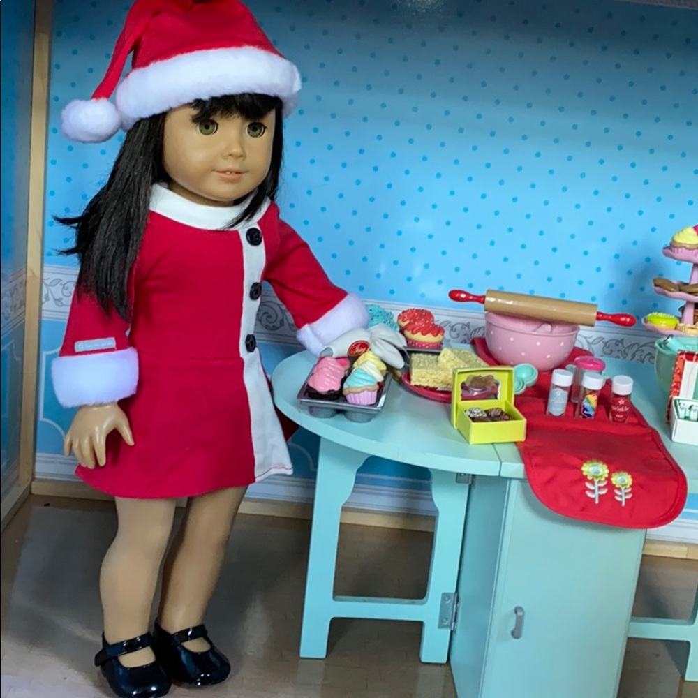 American Girl Doll Santa Dress & hat